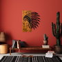 Wallity Apachi Escultura de pared de madera y metal Nogal y negro